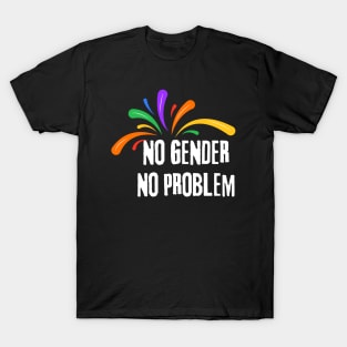 No Gender, No Problem, Pride Colorful Design T-Shirt